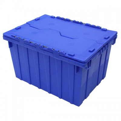 540*393*310mm HDPE material food grade plastic moving crates with lid