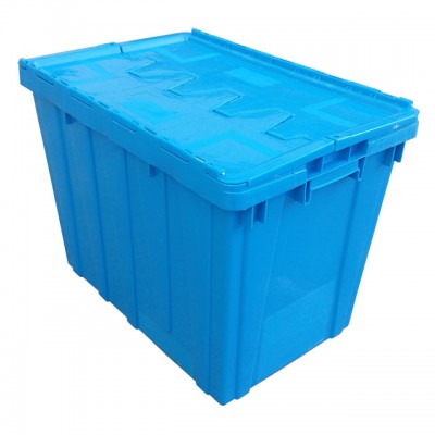 600*400*450mm 70L 80L agriculture large big plastic crate with lid and handle