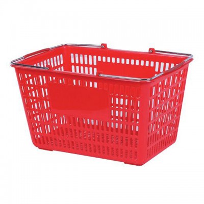 plastic supermarket basket for shopping